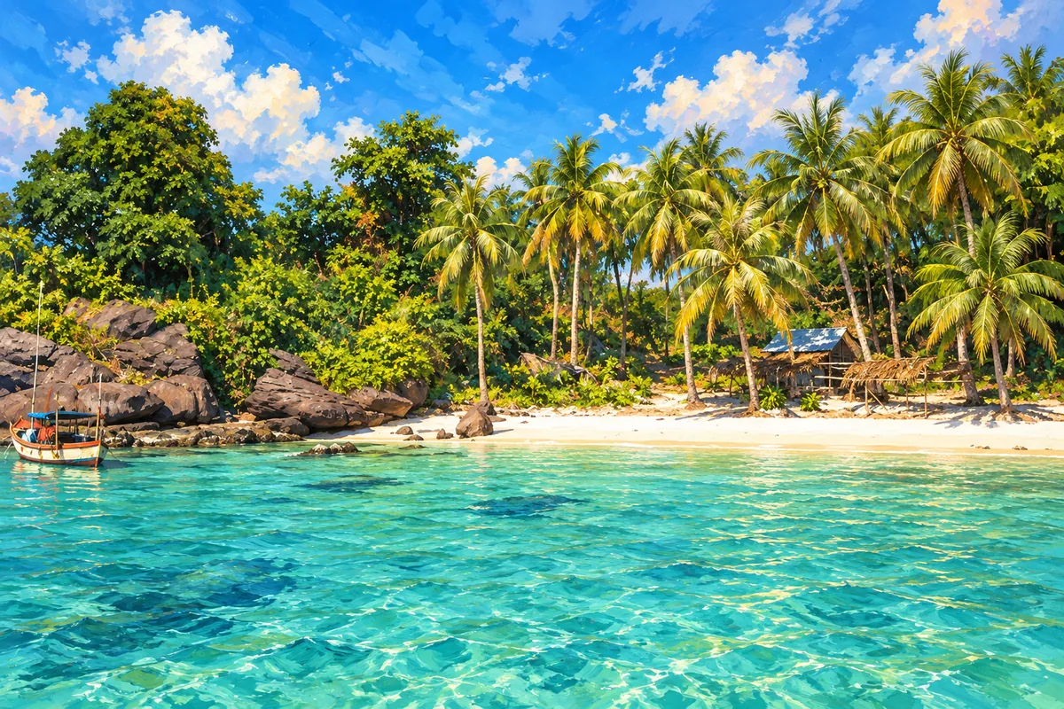 Beach on one of the southern An Thoi islands