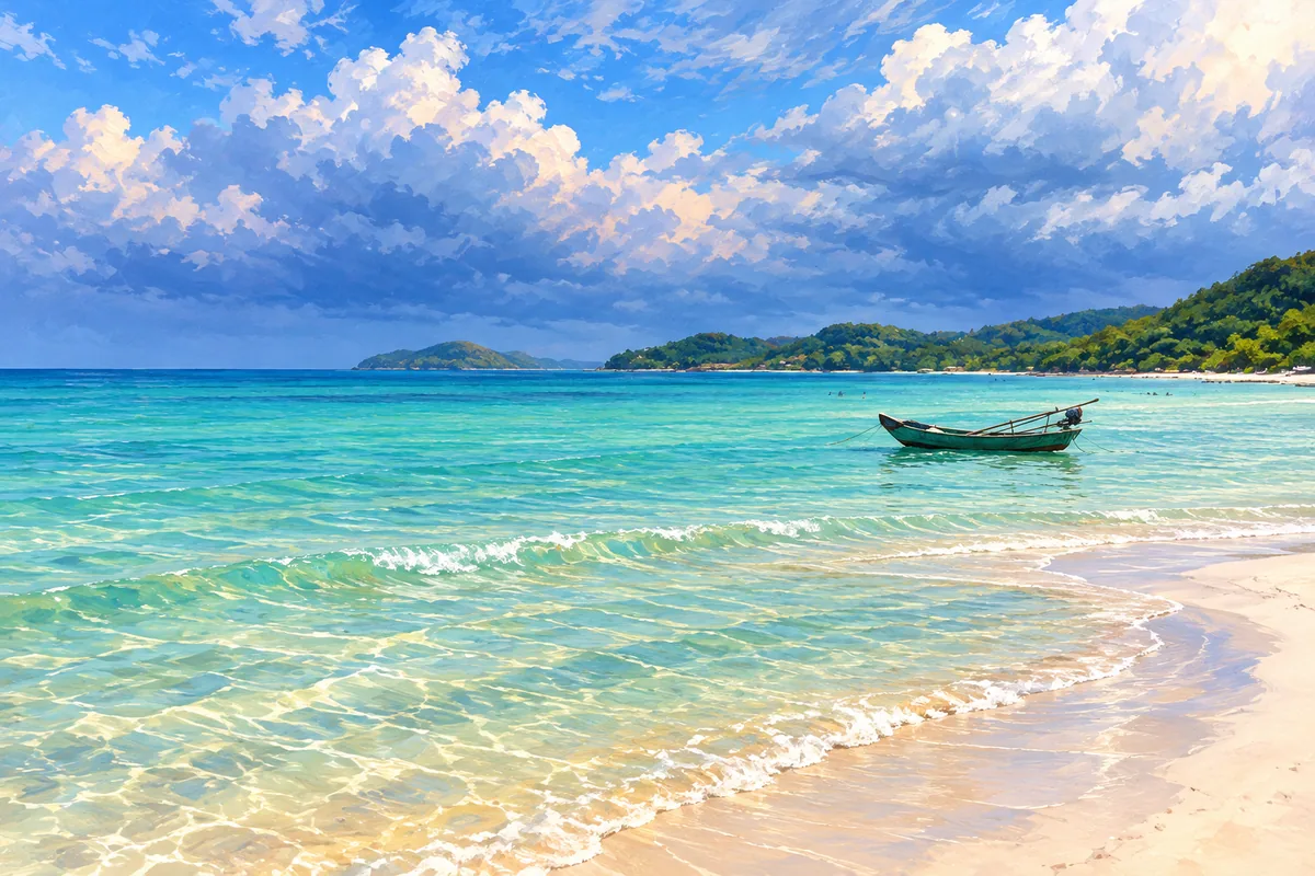 Wooden boat off Bai Sao