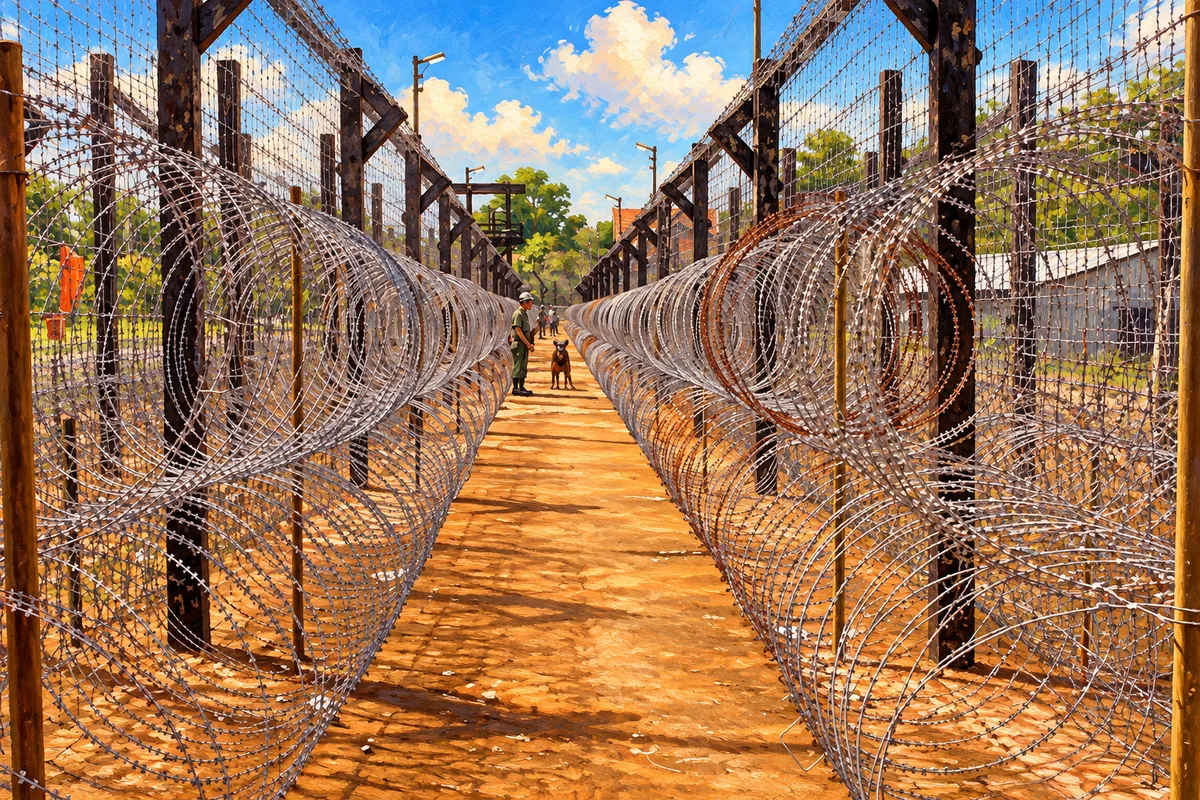 Fences at the historic prison museum