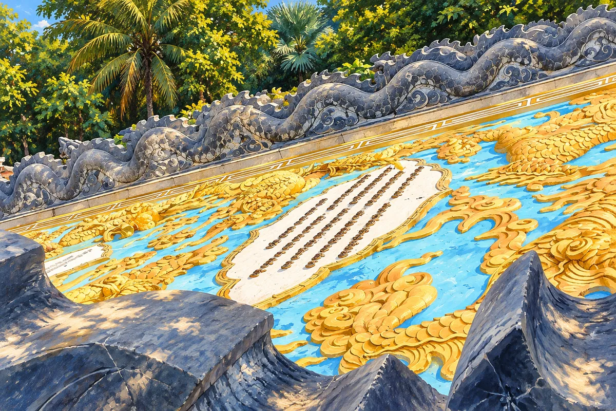 Dragon relief at Ho Quoc Pagoda