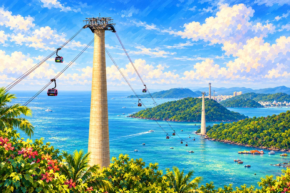 Hon Thom cableway above the sea