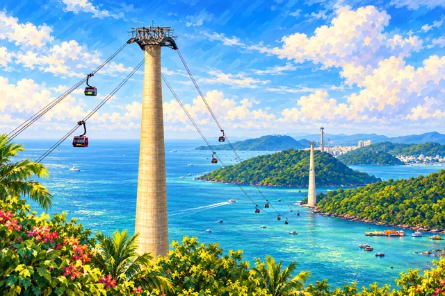Hon Thom cableway above the sea
