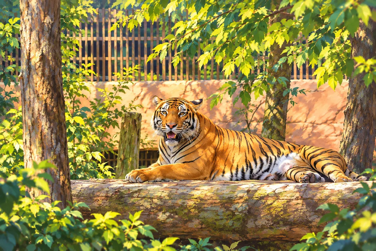 A tiger in the Vinpearl Safari zoo