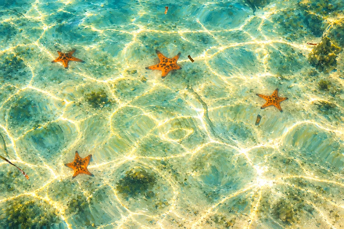Starfish underwater at Rach Vem