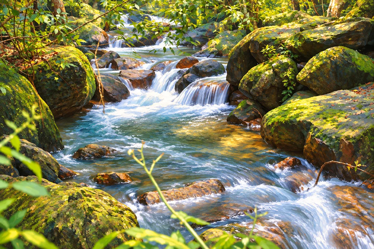 Rocky stream at Suoi Tranh