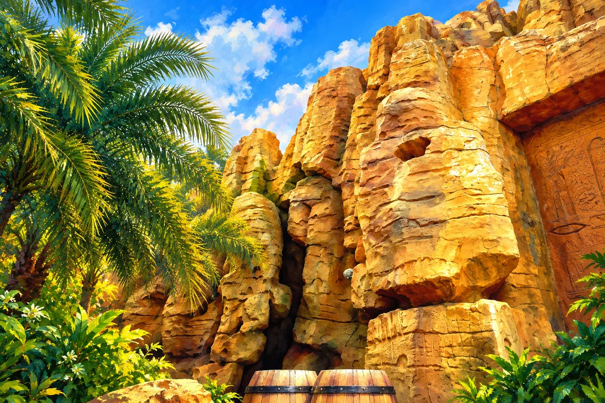 Golden themed rocks at VinWonders