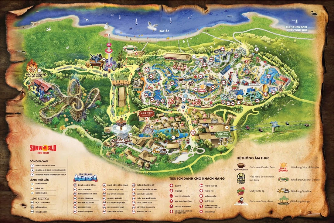 Park map · Sun World Hòn Thơm