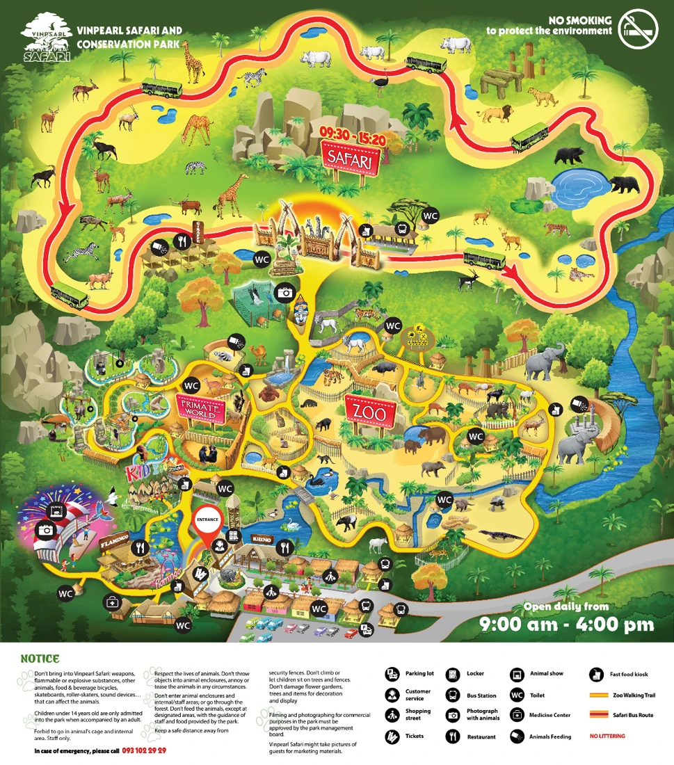 Park map · Vinpearl Safari Phú Quốc